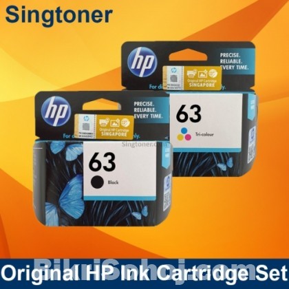 HP Original 63 Ink Cartridges Black Tri-color, 2 Cartridges